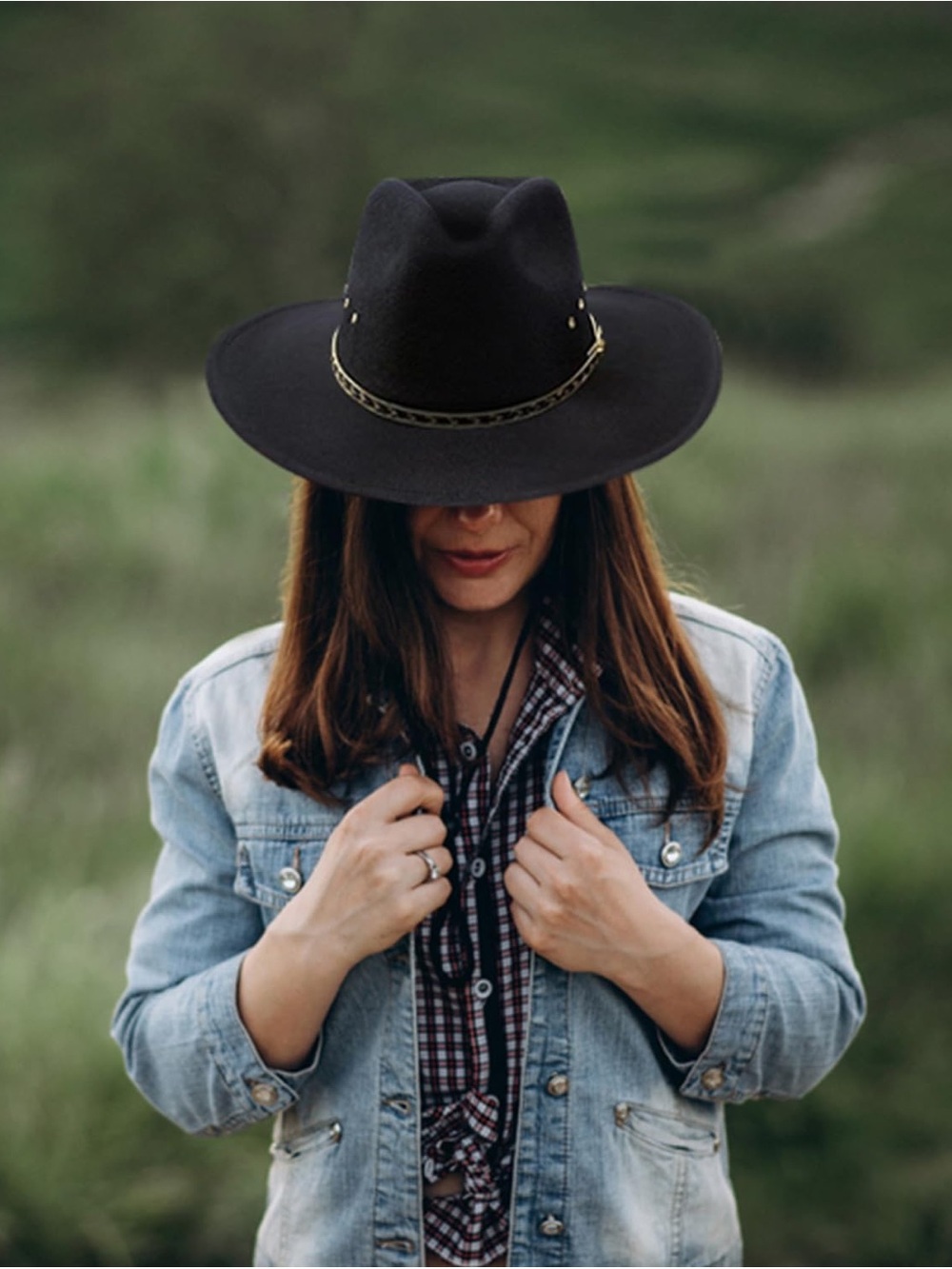 Western Express Felt Finish Western Pinch Front Hat size 7 5/8 Black